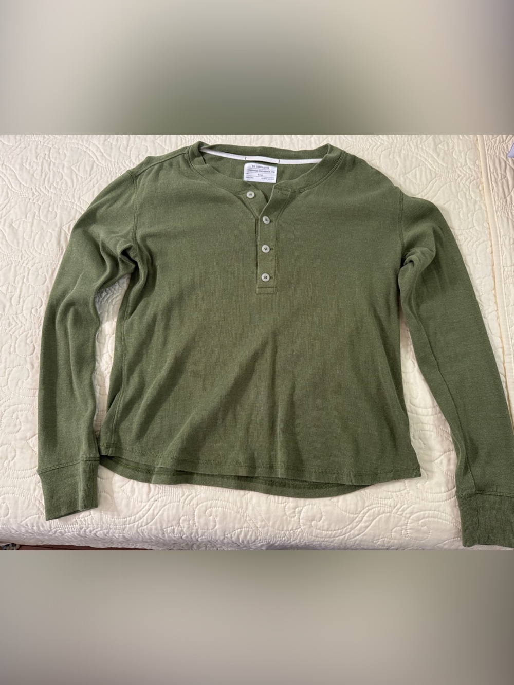 REI Olive Green Long-Sleeve Henley Top